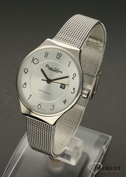 Zegarek damski na biżuteryjnej bransolecie Bruno Calvani BC3125 SILVER SILVER. Tarcza zegarka okrągła w kolorze srebrnym z wyraźnymi cyframi czaryi, wskazówki w kolorze czarnym. Dodatkowym atutem zegarka jest wyraźne logo (1 (4).jpg